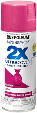 Rust-Oleum Painter's Touch 2X Ultra Cover Spray Paint, Satin Magenta