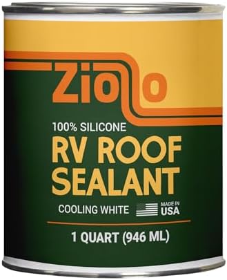 Ziollo RV Roof Sealant - Leak Repair 100% Silicone Liquid Rubber - Premium Waterproof Coating for Campers, Pop Up, Motorhomes, and Travel Trailers - Easy DIY Application - White 1 Quart