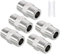 Pack of 5, 1/2" Male NPT to 1/2" Male NPT SUS304 Hex Nipple | Solid Male Pipe Adapter Hose Connectors with Sealing Tape for Pipe Repair, Bathroom Remodel, Tool Extensions, Compression