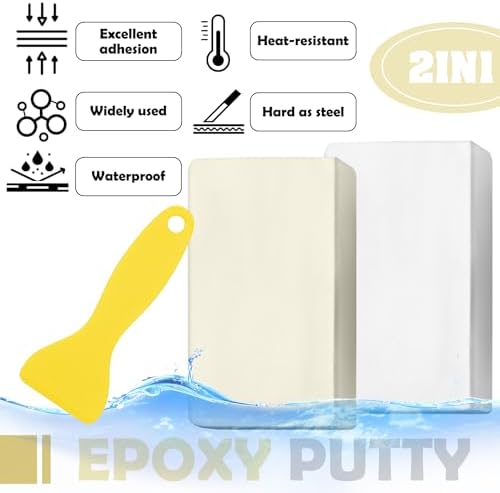 Epoxy Putty - 10oz Fast Repair Multipurpose Clay, Strong Adhesion Epoxy Filler Putty for Fixing Leaks, Cracks, Filling - 2 Part Epoxy Sculpt Clay for Bonding Metal, Tile, Ceramics, Plastic (White)