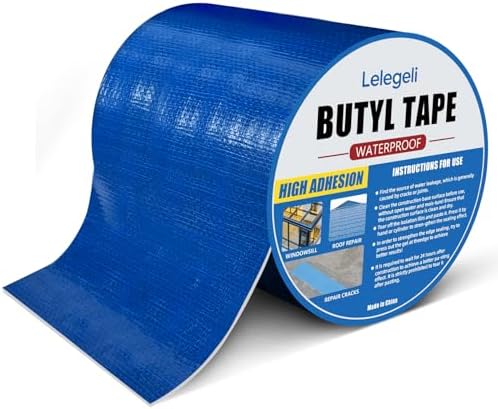 Lelegeli Butyl Tape Blue 6 Inch x 16 ft, Heavy Duty Waterproof Tape for Solar Pool Cover, Pool Liner Repair, RV Awning Sealing, Strong Adhesive, UV Resistant, All Weather Sealant Tape