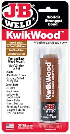 J-B Weld Tan KwikWood Wood Repair Epoxy Putty, 1 oz. Stick