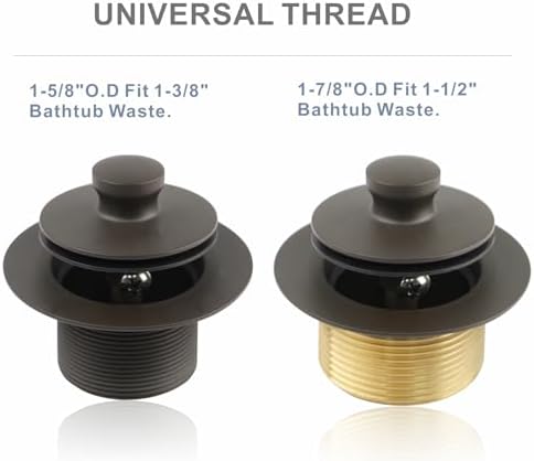 Wellup Tub Drain Bathtub Drain,2 Hole Overflow Trim Kit,Oil Rubbed Bronze