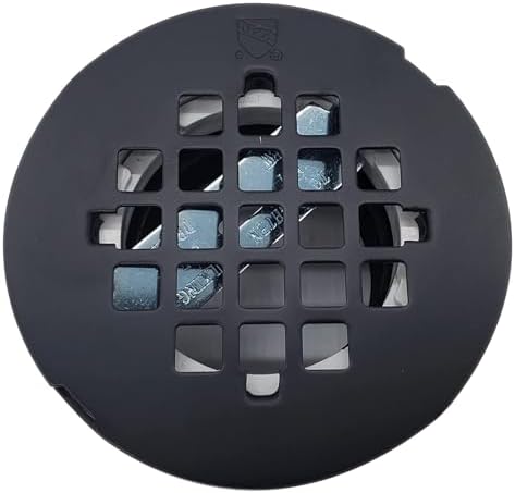 Westbrass D206P-5-62 2" No-Caulk PVC Compression Shower Drain with 4-1/4" Round Grid Cover, Matte Black (5-Pack)