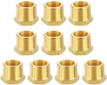 METALLIXITY 10PCS 1/2" MNPT x 1/8" FNPT Thread Brass Hex Bushing Extension | Brass Pipe Fittings, Tube Adapters Convert for Water Line, Tub Spout/Shower Head