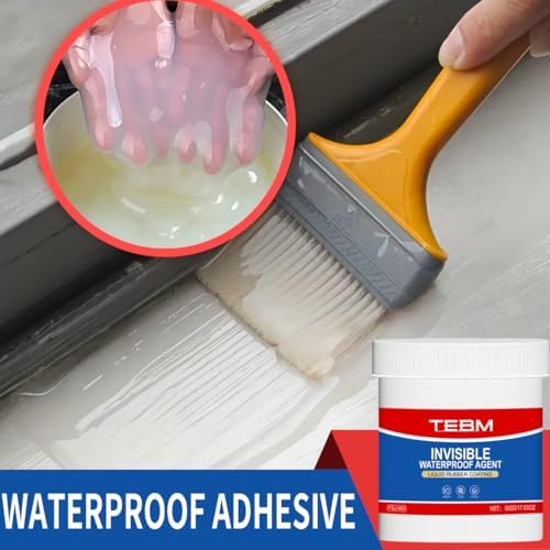 Waterproof Sealant Clear, Transparent Waterproof Coating Water-Based Invisible Repairing Leak Agent Roofs, Walls, Bathroom, Kitchen Indoor & Outdoor