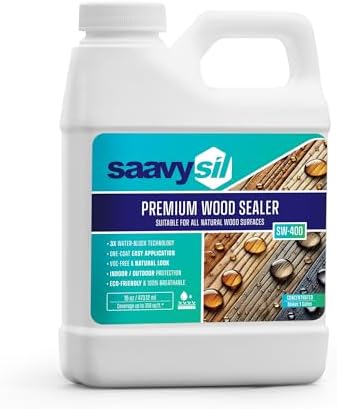 16 oz Silicone Wood Sealer Concentrate, Makes 1 Gallon - Non-Toxic, Plant-Based, Food Safe Waterproofing for Raised Garden Beds, Planter Boxes, Deck, Fence & Furniture - Clear Finish