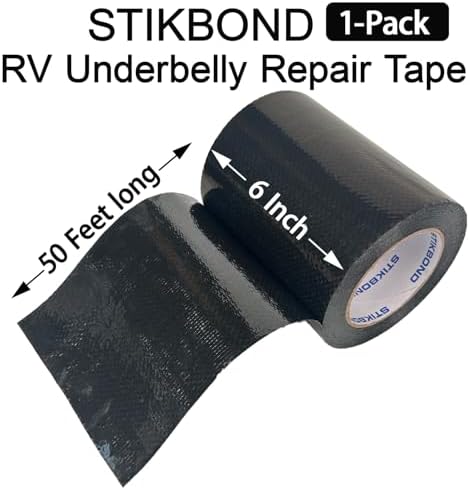 1-Pack RV Underbelly Repair Tape 6'' x 50Ft Waterproof Flex Belly Tape with Sealing Fabric Permanent for RV Tarps, Awnings Fixing, Mobile Homes,RV