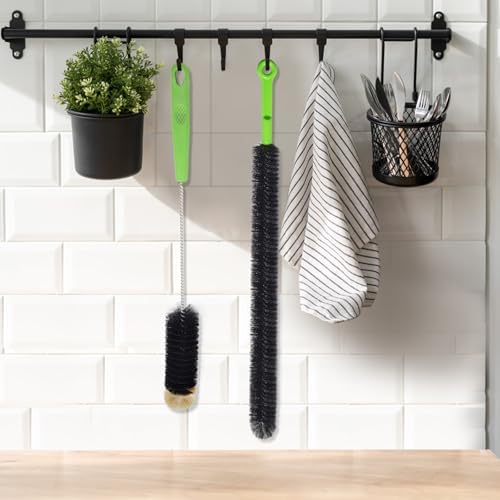 2 Pcs 17” Flexible Sink Drain Cleaner Brush Long Pipe Cleaner Brush for Cleaning Home Kitchen Sink Buthtub Snake Tube Hair Drain Clog Remover Brush for Shower and Tub Hair Clogs Bendable Sewer Drain