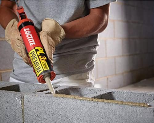 Loctite PL Premium Polyurethane Construction Adhesive, 10 fl oz Cartridge, 12 Pack - Versatile Construction Glue for Wood, Concrete, Stone, Metal & More