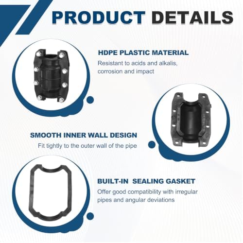 HDPE Pipe Repair Clamp for 1" Pipe OD, Emergency Pipe Repair Kit