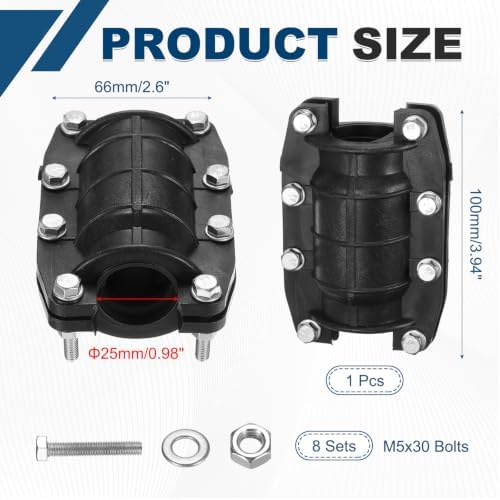 HDPE Pipe Repair Clamp for 1" Pipe OD, Emergency Pipe Repair Kit