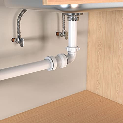 Keeney Insta-Plumb 1-1/2 in. Straight Tubing Coupling - Push Fit System, White