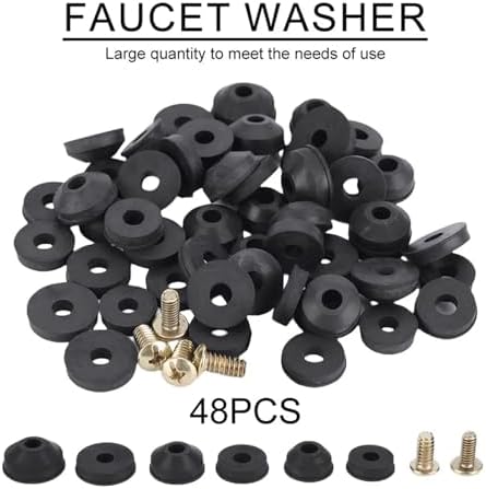 Faucet Washer Kit Plumbing Faucet Seal Washer O-Ring Rubber Assortment with Screws Flat Beveled for Repairing Leak(192pcs)