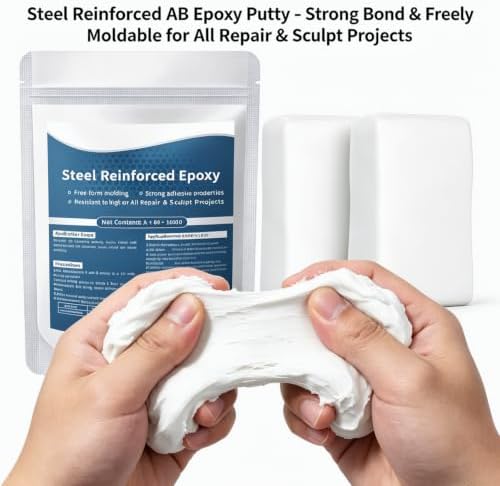 2Pcs Steel Reinforced Epoxy Putty, 2026 New Waterproof Heat-Resistant Epoxy Putty Repair Kit, All Purpose Filler Putty AB Epoxy Clay for Metal Wood Tile Ceramics Bonding Repairing Sculpting