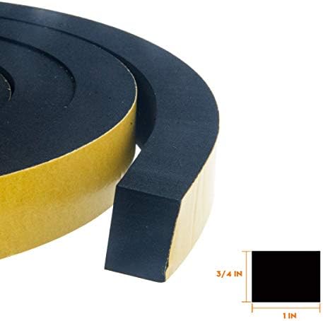 CloudBuyer Weather Stripping Foam 2-Roll, 1 Inch Wide X 3/4 Inch Thick, Insulation Strips with Adhesive for Door & Automotive, Air Conditioner Seal (13 Feet Total, 6.5 Feet/Roll)