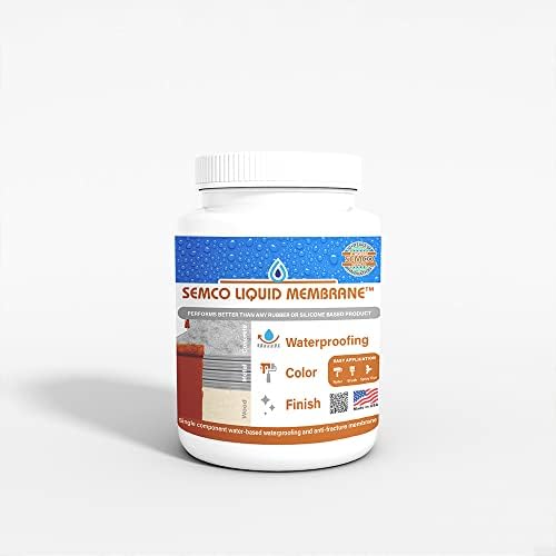 Waterproofing Membrane - Multi-Surface Leak and Crack Repair Interior and Exterior Coating, Water-Based, Easy to Apply, 1 Quart (Brown Slate)