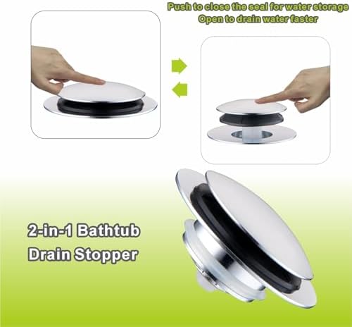 Bathtub Drain Stopper Pop Up Universal Chrome Plated Replacement
