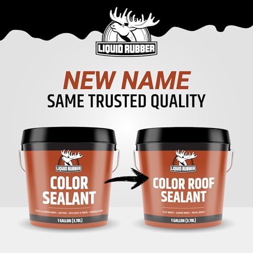 Liquid Rubber Color Roof Sealant - Flat & Metal, Clear, 5 Gallon