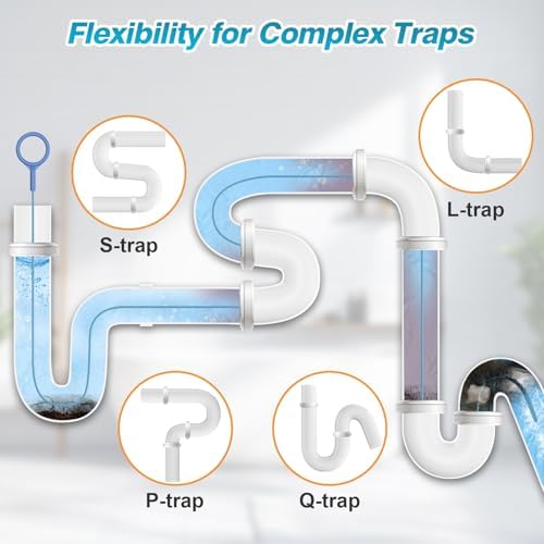 50 Inch Drain Snake Hair Drain Clog Remover Tool for Bathroom Sink – 4 Pack