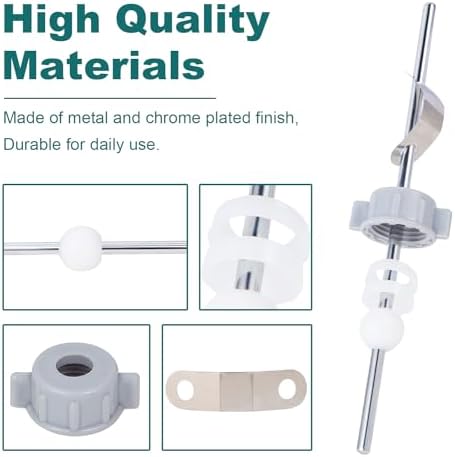 Lavatory Pop-Up Center Piece Assembly,Pop-Up Drain Repair Kit,Fits Most Popular Brands,Replacement Bathroom Sink Pivot Rod,15MM Ball, Chrome（2PCS）