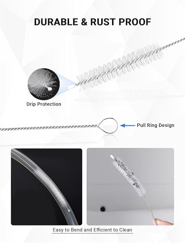 SARDVISA 66 Inch Drain Cleaning Brush, Flexible Long Pipe Cleanner Tool