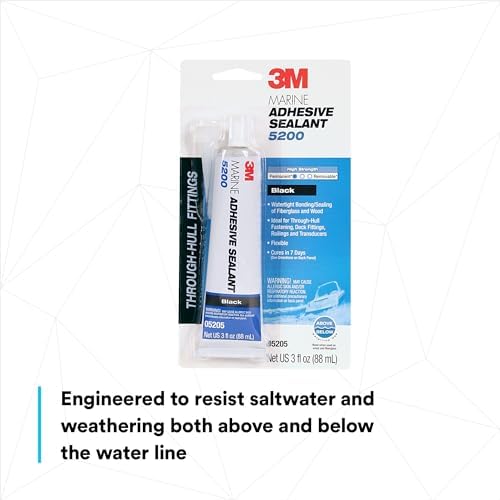 3M Marine Adhesive Sealant 5200, Black, 3 oz Tube