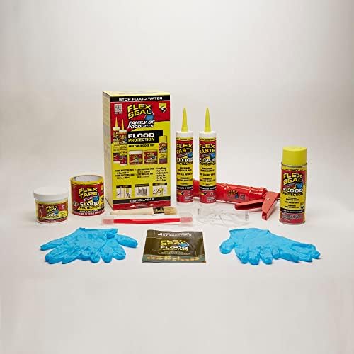 Flex Seal Flood Protection Multi-Purpose Kit, Waterproof, Removable, Use on Windows, Doors, Garage Doors, Seams, Casings,Thresholds, Conduits, Vents, Ducts, and More