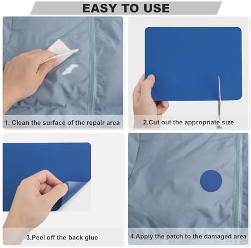 OAZ 3.9 x 63 inch Nylon Repair Patches Nylon Fabric Patch Self-Adhesive Fabric Repair Tape Waterproof Lightweight Outdoor Gear Patch Kit for Down Jacket Clothing Tent Bag (Royal Blue)