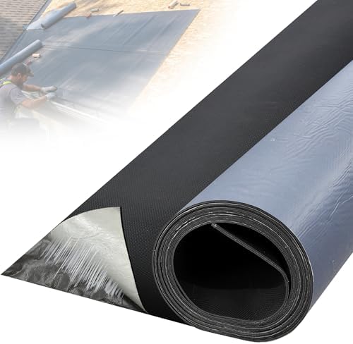 50mil EPDM Waterproofing Membrane for Roof Underlayment 32.8ft X 40in - Self-Adhesive Rubber Roofing Materials Heavy Duty Peel and Seal Roofing Roll for Patio, Rv, Metal Roof (Textured Surface)