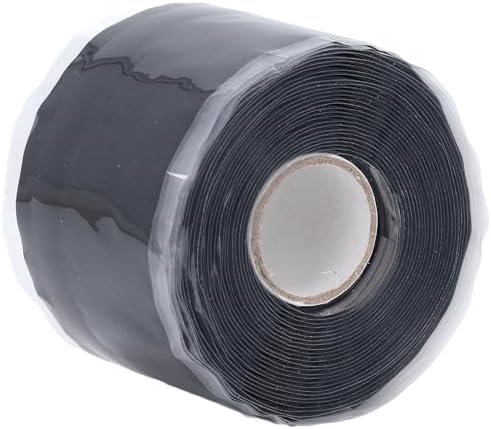 Cosiki Self Fusing Silicone Tape, Black Leak Seal Tape, Pipe Repair Wrap with 2.5mpa Tensile Strength, 50C to 260C, Ideal for Emergency Pipe Repair & Hose Fixation, 1.97inx16.4ft (Black)
