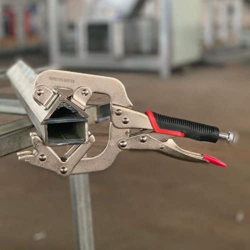 Monster & Master Welding Pipe Plier Clamps, 10" C-Clamp Locking with V-Pads