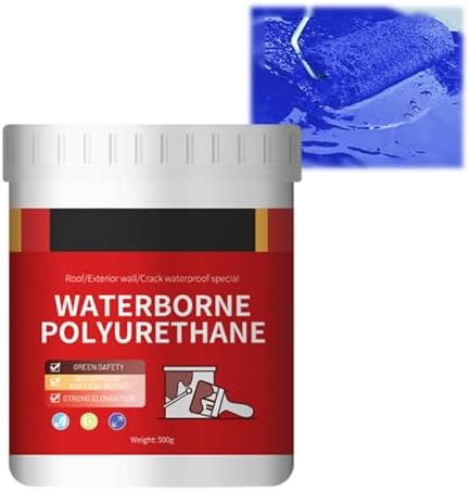 Waterborne Polyurethane Waterproof Sealant,Water-Based Polyurethane,Polyurethane Waterproof Coating,Waterproof Sealant for Roof Leaks,for Walls,Garden,Gutter,Concrete Cracks (Blue,1000G)