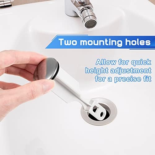 Enhon 2 Hole Pop Up Stoppers, Chrome Bathroom Sink Stopper fits Most Pop Up Drain Design, 4-1/2 Inch Tall, 1-3/8 Inch Cap Diameter, with Gasket Seal(6 Pack)