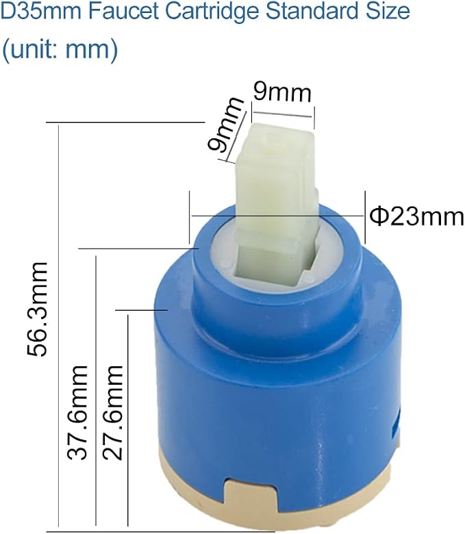 Diameter 35mm Ceramic Faucet Cartridge Replacement for Single Handle Kitchen Basin Shower Faucet Part, Ceramic Faucet Valve (Pack of 2)
