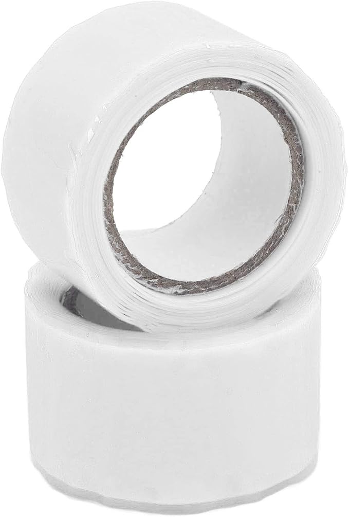 Eujgoov 2PCS Self Fusing Silicone Tape Insulation Tape for Water Pipe Hose Leak Repair Emergency Sealing (White)