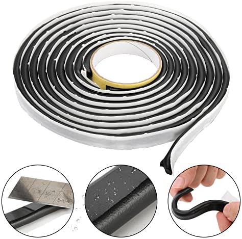 ZOOFOX 2 Pack Butyl Seal Tape, 3/8" x 15 Feet Black Rubber Sealant Tapes, Leak Proof Putty Tape for RV Patching, Window Caulking, Door, Headlight, Windshield, Boat Sealing, Roof Patching