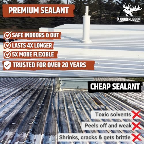 Liquid Rubber Color Roof Sealant - Flat & Metal, Clear, 5 Gallon