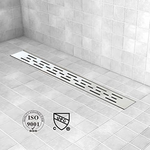 32 Inch Linear Shower Drain, Brushed 304 Stainless Steel