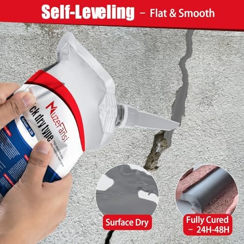 Cement Crack Sealant, Concrete Crack Filler, Flexible & Weather-Resistant Caulking Glue, Waterproof Concrete Repair for Driveways, Sidewalks, Walls, and Foundations (8 Pack)