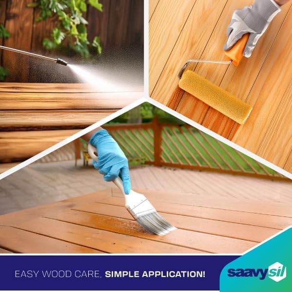 Wood Sealer, Sprayer Included - Ready to use 1 Gallon - Non-Toxic, Plant-Based, Food Safe Waterproofing for Raised Garden Beds, Planter Boxes, Deck, Fence & Furniture - Clear Finish