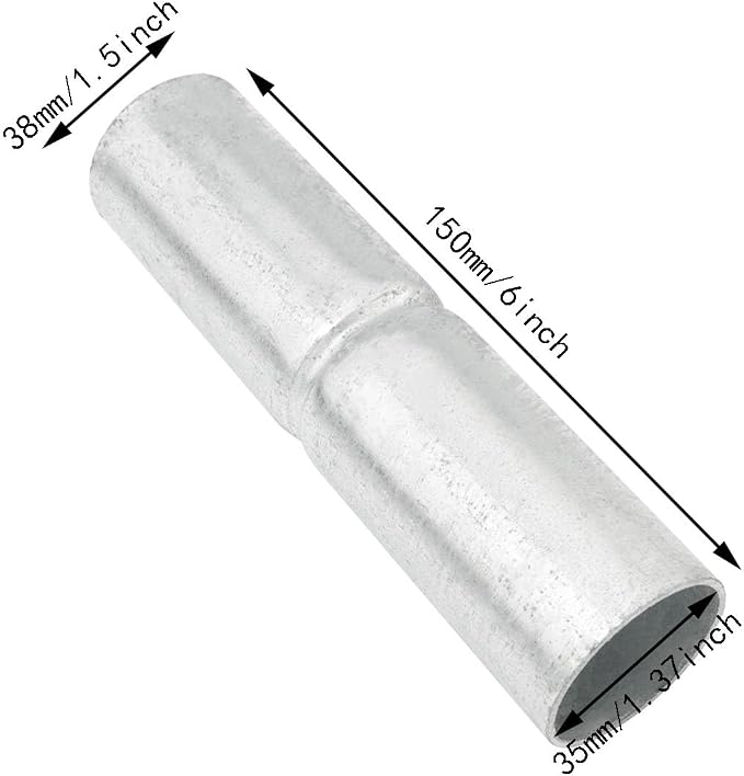 2PCS 1-3/8'' x 6'' Top Rail Sleeve Chain Link Fence Top Rail Sleeve Top Rail Sleeve Galvanized Steel Chain Link Fence Top Rail Sleeve for Rail/Pipe