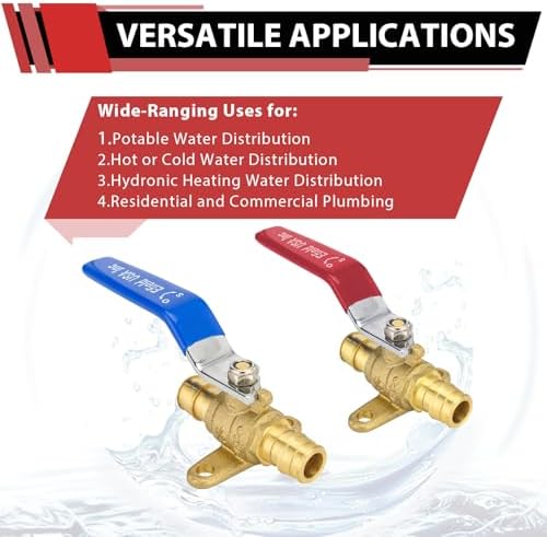 4PC EFIELD 1/2-inch Pex A Expansion Ball Valve with Drop-ear