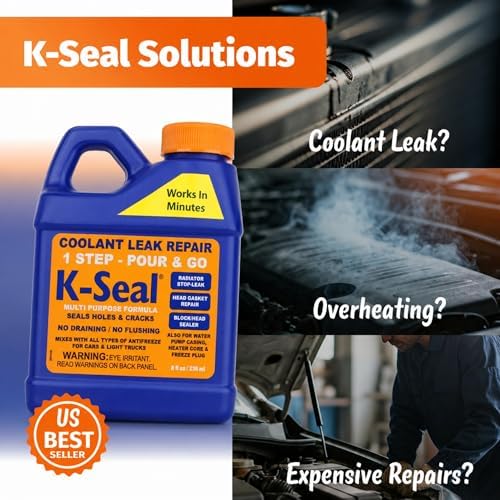 K-Seal ST5501 Multi-Purpose One Step Coolant Leak Repair, 8oz, Pour and Go, Mixes with All Antifreeze, No Flushing Required