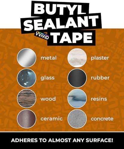 VViViD Premium Butyl Sealant Tape, Durable Rubber Sealer, Waterproof, Weatherproof, Noise & Vibration Reduction, White 1” Thick (37ft)