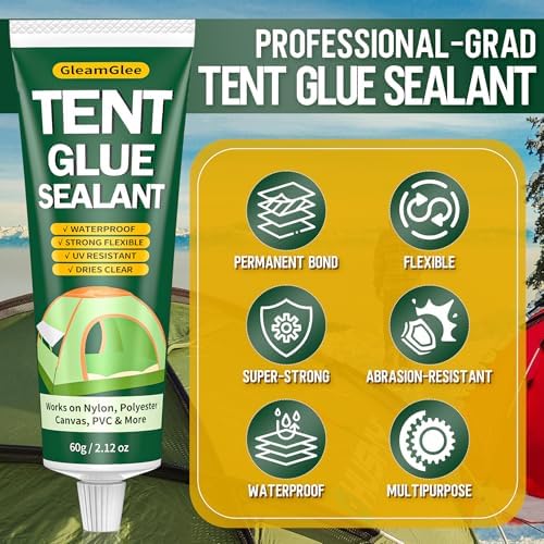 Tent Repair Glue, Waterproof Flexible Tent Seam Sealer, 2.12 fl oz