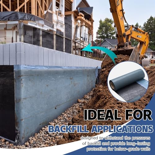 Rubberized Waterproof House Wrap, Self Adhesive Bitumen 20 in x 33 ft, 40 Mil Thick Asphalt Roofing Membrane for House Wrap, Leak Repair & Waterproof Sealing