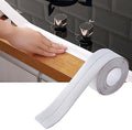 PVC Caulk Strip, Self Adhesive Sealant Trim for Bathroom Kitchen Sink Cooktop, Heat Flexible Decorative Edge Protector (White)
