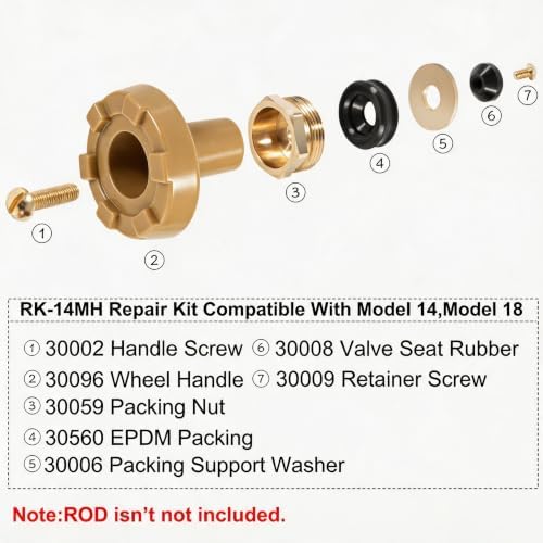 RK-14MH Repair Kit Metal Handle,Outside Faucet,Compatible with Woodford Model 14,Model 18