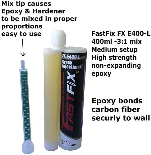 Easy Install - Heavy Duty Carbon Fiber - Wall Repair Kit - High Strength 480 gram Fabric & Epoxy (25-Ft Kit)